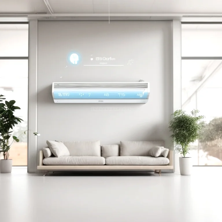 Kompakte AI-Klimaanlage an der Wand montiert